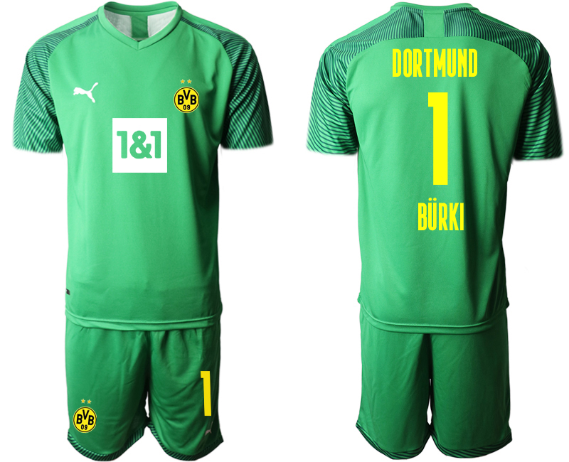 Men 2020-2021 club Borussia Dortmund goalkeeper green #1 Soccer Jerseys1